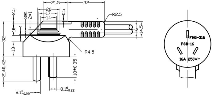 GB2099 Power Cord Plug