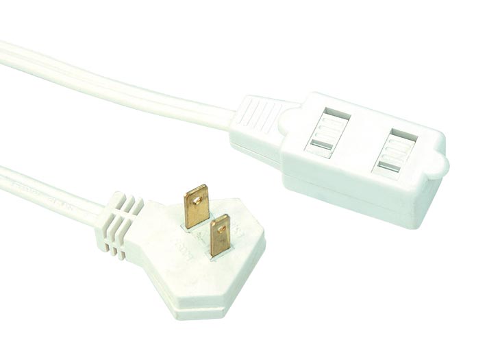 Slender Plug Indoor Cube Tap 2 Conductor Extension Cords P002P LA002A 