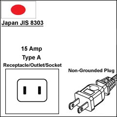 Japan JIS 8303 7A power cord plug
