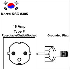 Korea KSC 8305 16 Amp power cord