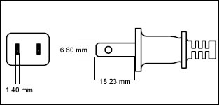Norht America NEMA 1-15P Non Polarized power cord plug