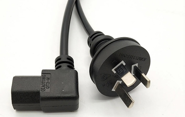 Australia Plug to IEC 60320 C13 Right Angle Power Cord