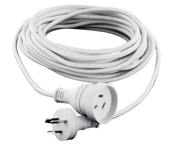 AU Mains Power Extension Lead Cord White Color