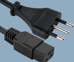 Italian-CEI-23-16-2P-T-IMQ-10A-Plug-to-IEC-60320-C19-Power-Cord